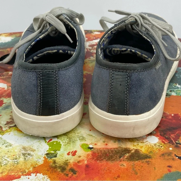 Frau Footwear Lace up Low Top Sneakers Womens Size 41 US 9 Blue Leather Suede - Picture 7 of 12